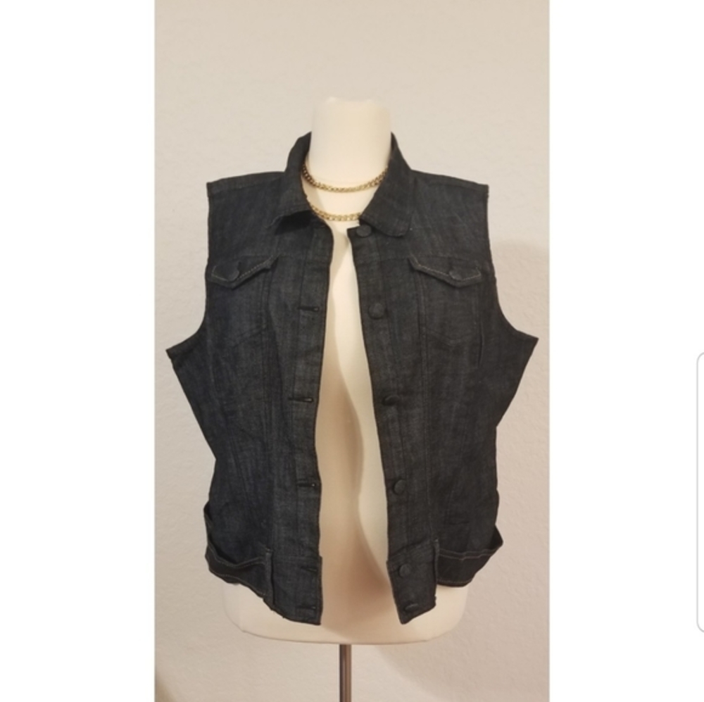 Plus Size Dark Wash Jean Vest